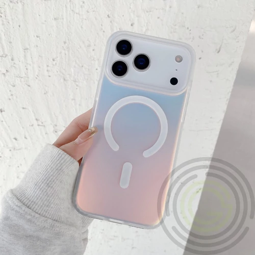 iPhone 17 Pro Max mágneses lézernyomott tok, Átlátszó
