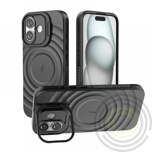 MagShock Case Iphone 16 mágneses ütésálló tok, Fekete