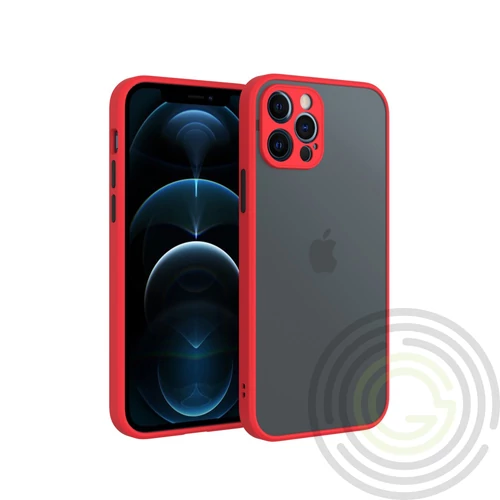 iPhone 12 Pro műanyag tok, piros, fekete