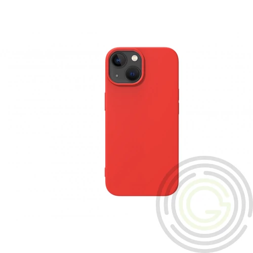 Premium szilikon tok, iPhone 15 Plus, Piros