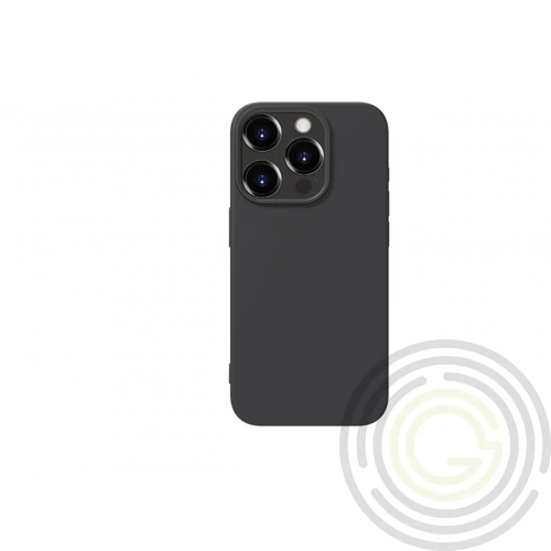 Premium szilikon tok, iPhone 15 Pro Max, Fekete