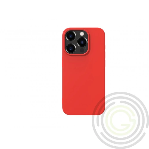 Premium szilikon tok, iPhone 15 Pro Max, Piros