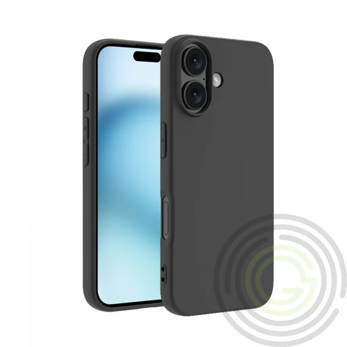 Premium szilikon tok, iPhone 17, Fekete
