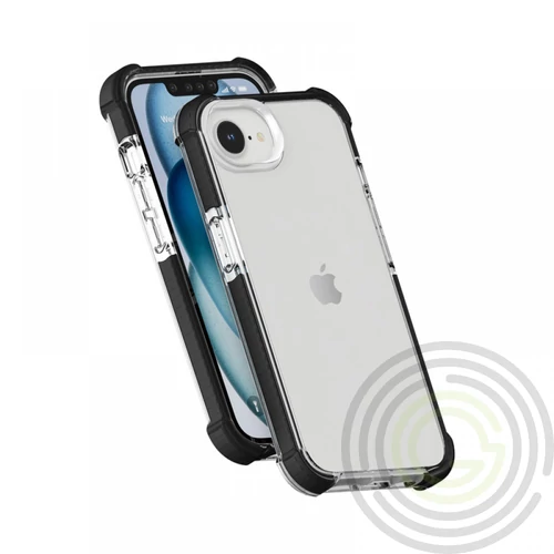 Shock Case iPhone 16e/17e ütésálló szilikon hátlap, Fekete