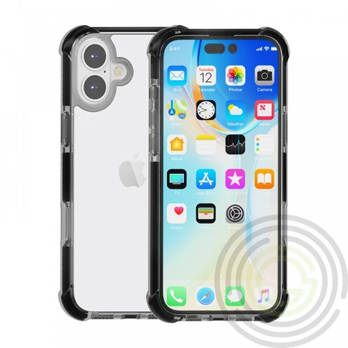 iPhone 17 ütésálló szilikon hátlap, Fekete