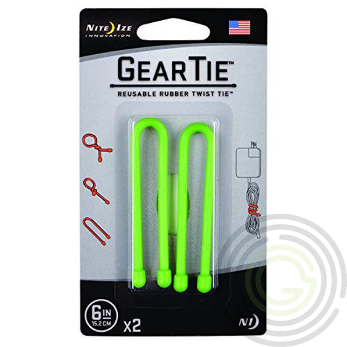Nite Ize Gear Tie 6" kötöző, lime (GT6-2PK-17) (OS)
