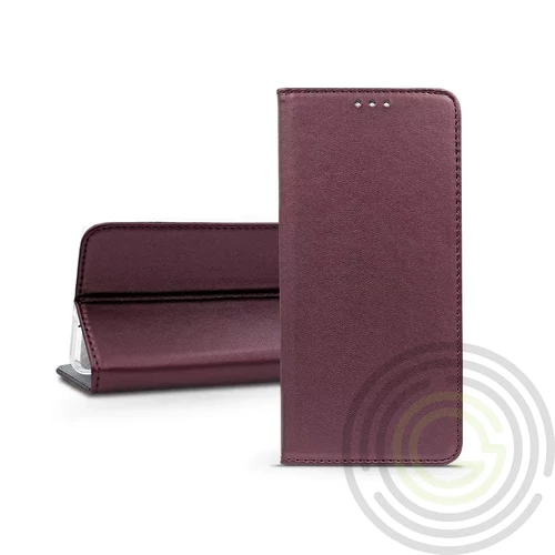 Smart Magneto Book Flip oldalra nyíló tok - Samsung SM-S937 Galaxy S25 -bordó