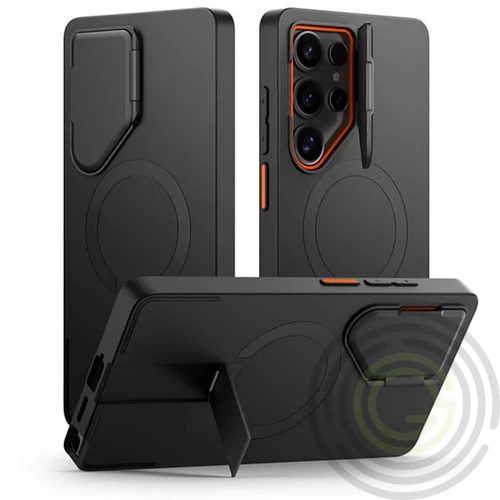 Tech-Protect Kevlar Aura MagSafe tok Samsung Galaxy S25 Ultra készülékhez - fekete/narancssárga