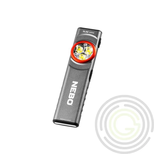 NEBO SLIM MINI zseblámpa, 250 lumen, 450mAh, IPX4, alumínium burkolat, mágneses talp