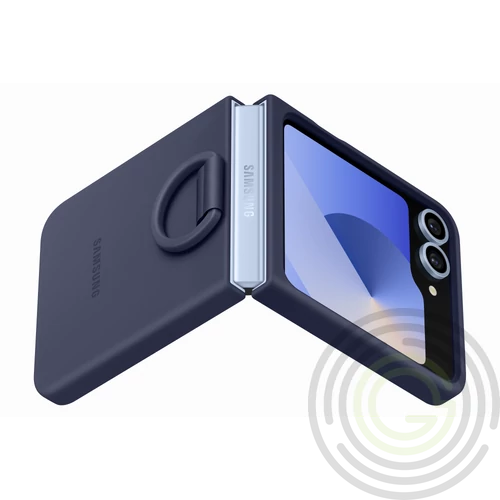 Samsung Flip 6 / 7 FE Szilikon tok gyűrűvel, Navy Kék