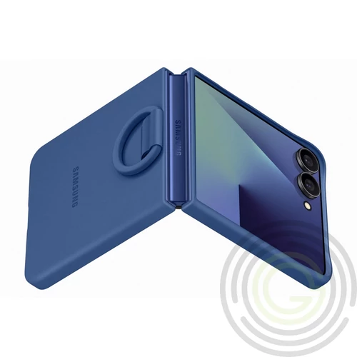 Samsung Flip 7 Szilikon tok gyűrűvel, kék