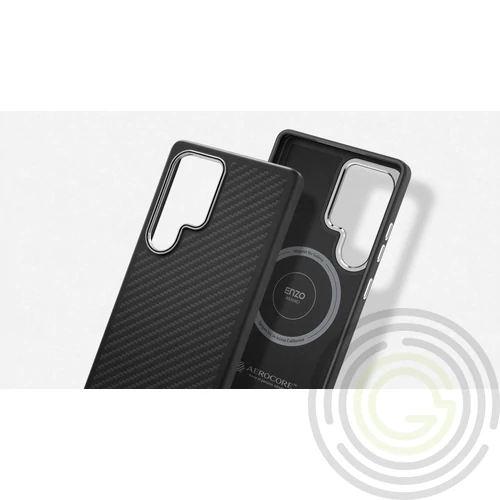 Spigen Enzo Aramid Mag Samsung S25 Ultra  ütésálló tok, Fekete-ezüst