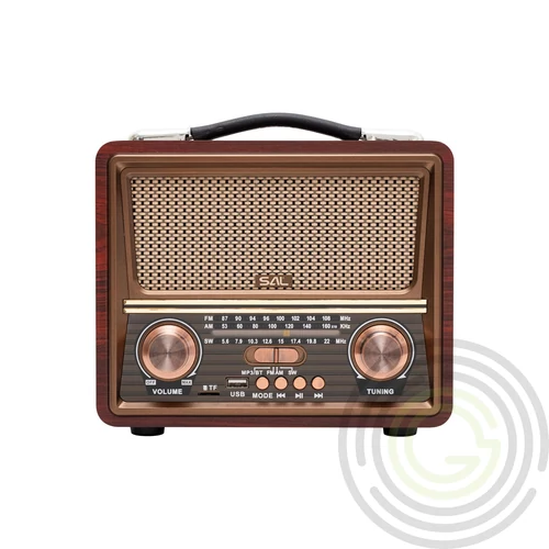 Retro táskarádió, MP3-BT, 3 sávos, tölthető