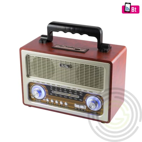 Retro táskarádió, AC-DC, MP3-BT, 3 sávos