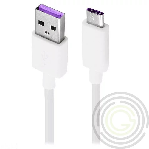 USB töltő- és adatkábel, USB Type-C, 100 cm, Huawei, fehér, GYÁRI
