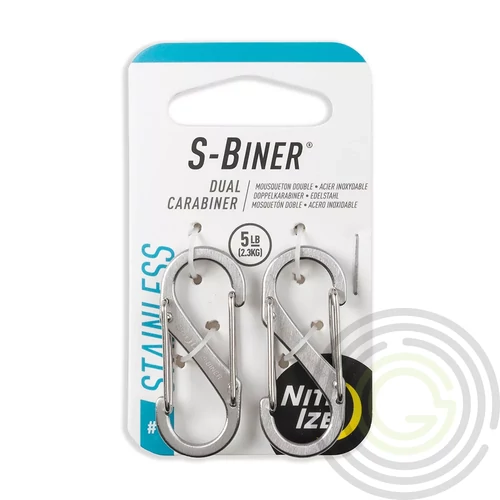 Nite Ize S karabiner #1 méret,  2 db fémszínű (SB1-2PK-11)