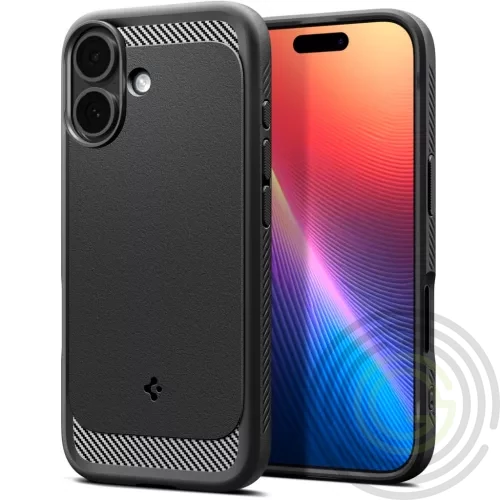 Spigen Rugged Armor MagFit Apple iPhone 17 tok, MagSafe, Matte Black, fekete
