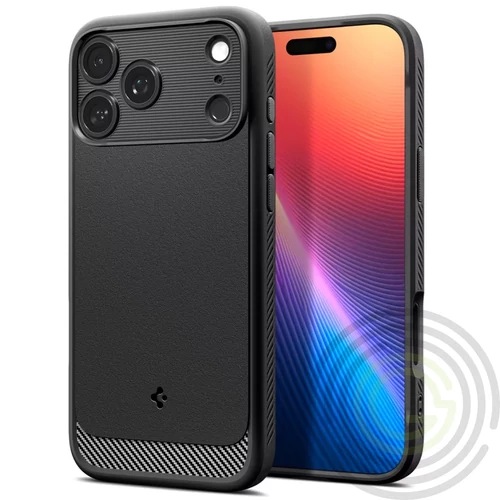 Spigen Rugged Armor MagFit Apple iPhone 17 Pro Max tok, MagSafe, Matte Black, fekete