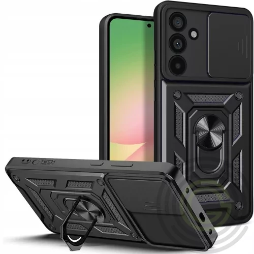 Tech-Protect Camshield Pro Samsung Galaxy A56 kitámasztóval, fekete
