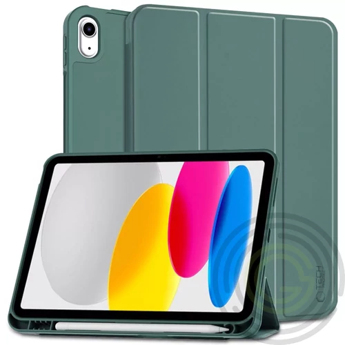 Tech-Protect Apple iPad 11 2025 / iPad 10.9 2022 ceruza tartóval, zöld