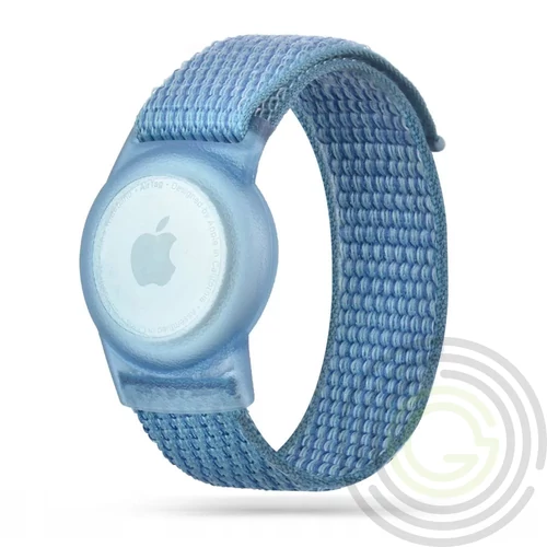 Tech-Protect Nylon Apple Airtag / Airtag 2 tok szíjjal gyerekeknek, kék