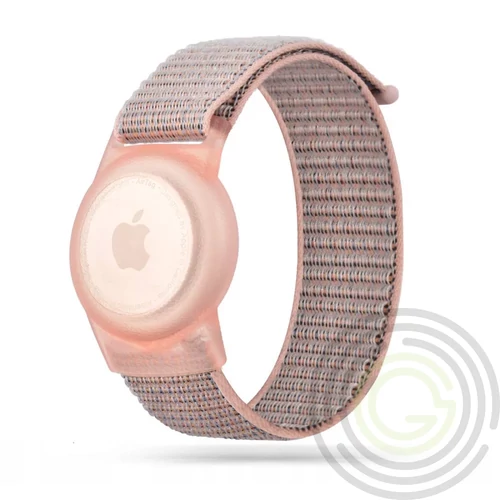 Tech-Protect Nylon Apple Airtag / Airtag 2 tok szíjjal gyerekeknek, rózsaszín