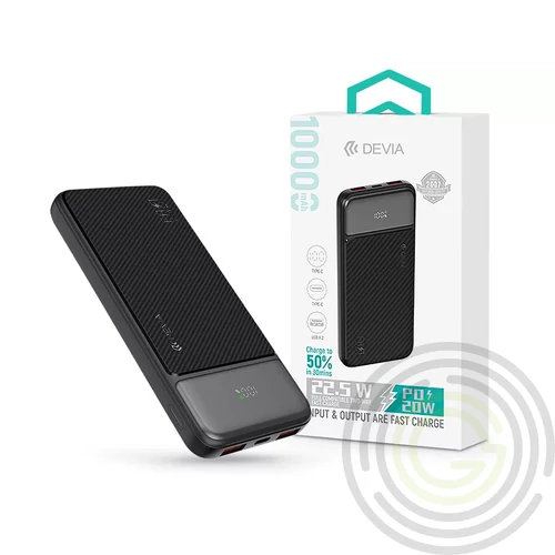 Devia Smart Series Digital Display PD 20W powerbank - 10.000 mAh - fekete