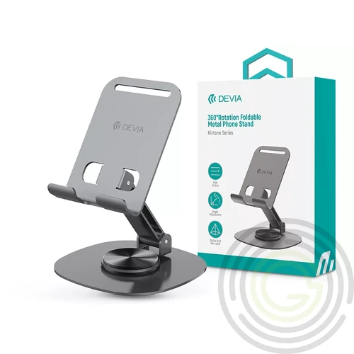 Devia Kintone Series összecsukható asztali 360° fokban elfordítható fém telefon tartó szürke