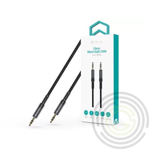 Devia iPure Series Woven AUX 3,5/3,5mm jack audio kábel 1m - fekete