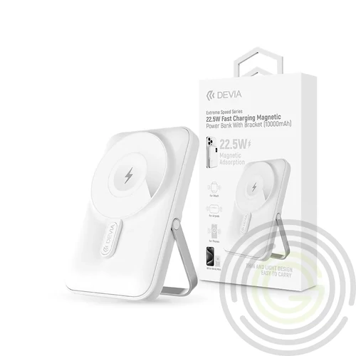 Devia Extreme Speed Magnetic PD 22.5W powerbank/állvány - Lightning/Type-C - 10.000 mAh - fehér