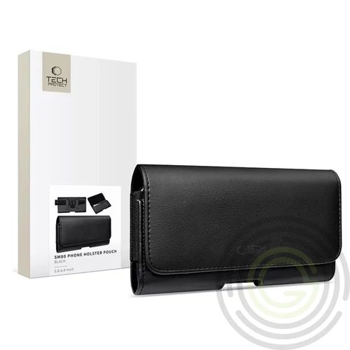 Tec-Protect SM80 Pro Univerzális vízszintes, csatos-fűzős övtáska mobiltelefonhoz 5,8-6,8" - fekete