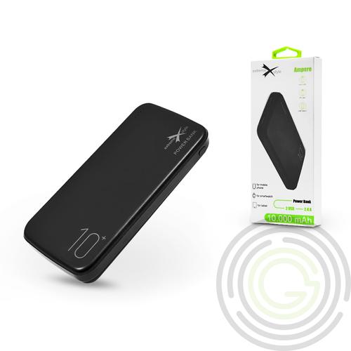 Univerzális hordozható, asztali akkumulátor töltő – Extreme POW0054 Power Bank – 2xUSB+microUSB+Type-C+Lightning – 10.000 mAh – black