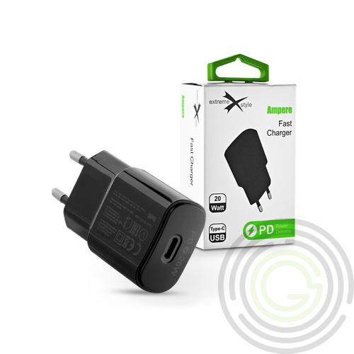 Extreme hálózati töltő adapter Type-C bemenettel – 20W – Extreme LAD0296 PD – fekete