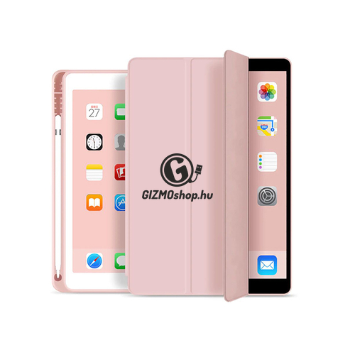 Apple iPad Air 4 (2020)/iPad Air 5 (2022) 10.9 védőtok (Smart Case) on/off funkcióval, Apple Pencil tartóval – pink (ECO csomagolás)