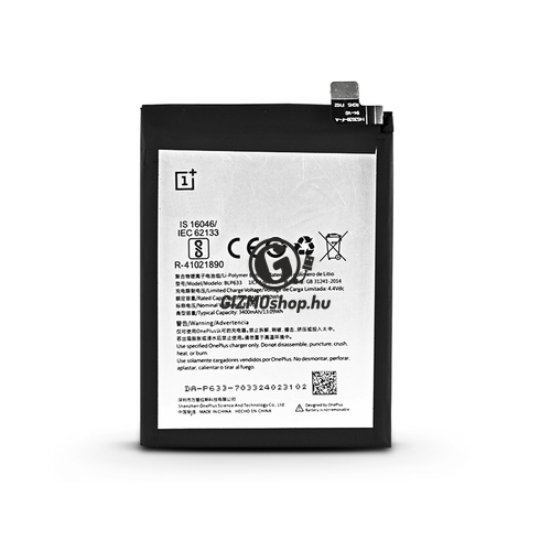 OnePlus 3T (A3010) gyári akkumulátor – Li-polymer 3400 mAh – BLP633 (ECO csomagolás)