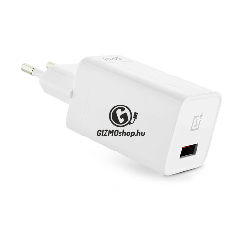 OnePlus gyári USB hálózati gyorstöltő adapter – 5V/4A – Dash Charge DC050430B white (ECO csomagolás)