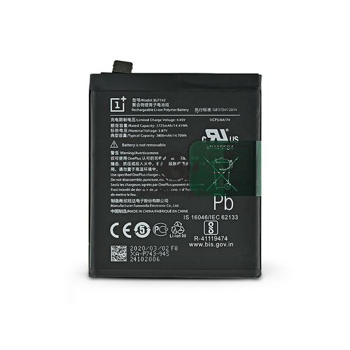 OnePlus 7T gyári akkumulátor – Li-polymer 3800 mAh – BLP743 (ECO csomagolás)