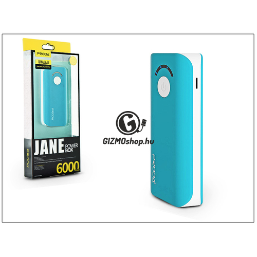 Univerzális hordozható, asztali akkumulátor töltő – Proda Jane Power Bank – 6000 mAh – kék/fehér