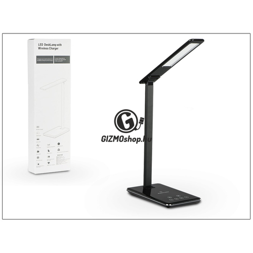 Qi univerzális vezeték nélküli töltő állomás/LED asztali lámpa – 1A – Qi szabványos