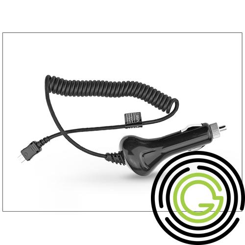 Micro USB szivargyújtós gyorstöltő spirál kábellel – 5V/2A – fekete
