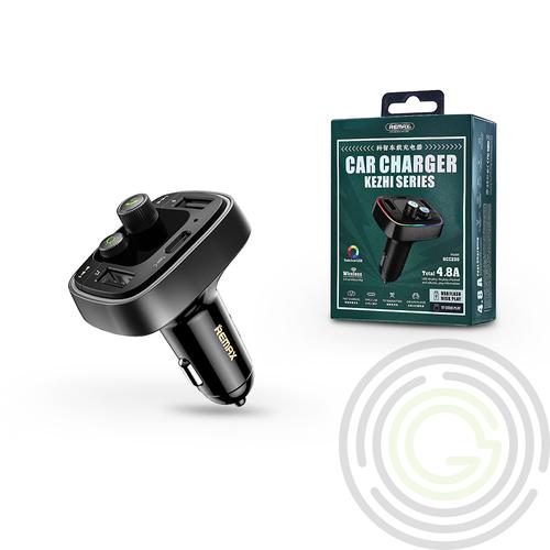 Remax Bluetooth FM-transmitter/szivargyújtó töltő – 2xUSB + kártyaolvasó + USB Flash Drive + Type-C – 5V/4.8A – Remax RCC230 – black