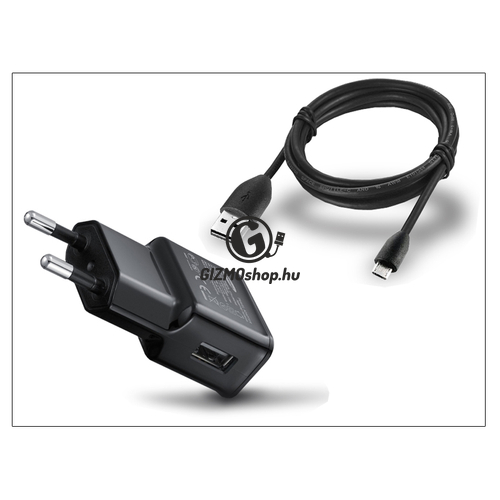 Samsung gyári USB hálózati töltő adapter + micro USB adatkábel – 5V/2A – ETA-U90EBEG black (csomagolás nélküli/enyhén karcos)