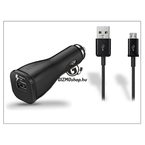 Samsung gyári USB szivargyújtós töltő adapter + micro USB adatkábel – 5V/2A – EP-LN915U+ECB-DU4ABE black – Adaptive Fast Charging (csomagolás nélküli)
