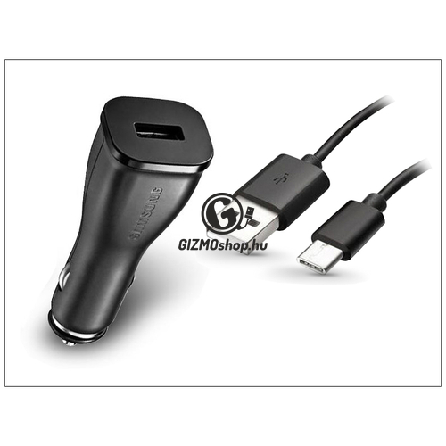 Samsung gyári USB szivargyújtós töltő adapter + USB Type-C adatkábel – 5V/2A – ECA-P10XBK + EP-DG950CBE Type-C black (ECO csomagolás)