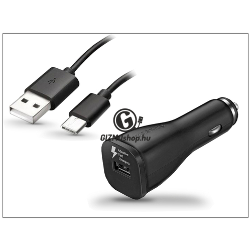 Samsung gyári USB szivargyújtós töltő + USB Type-C adatkábel – 5V/2A – EP-LN915U + EP-DG950CBE Adaptive Fast Charging (ECO csomagolás)