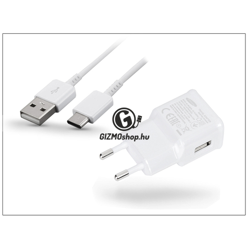 Samsung gyári USB hálózati töltő adapter + USB Type-C adatkábel – 5V/2A – EP-TA10EWE + EP-DN930CWE Type-C 2.0 white (ECO csomaglás)