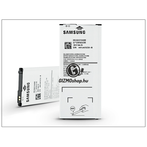 Samsung A510F Galaxy A5 (2016) gyári akkumulátor – Li-Ion 2900 mAh – EB-BA510ABE (ECO csomagolás)