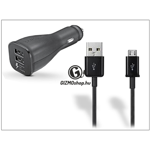 Samsung gyári USB szivargyújtós töltő adapter + micro USB adatkábel – 5V/2A – EP-LN920 Adaptive Fast Charging + ECC1DU4BBE black (ECO csomagolás)