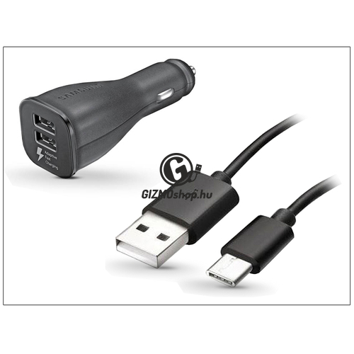 Samsung gyári USB szivargyújtós töltő + USB Type-C adatkábel – 5V/2A – EP-LN920 + EP-DG950CBE Adaptive Fast Charging (ECO csomagolás)