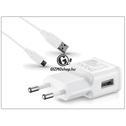 Samsung gyári USB hálózati töltő adapter + USB Type-C adatkábel – 5V/2A – ETA-U90EWEG + Type-C 2.0 white (ECO csomaglás)